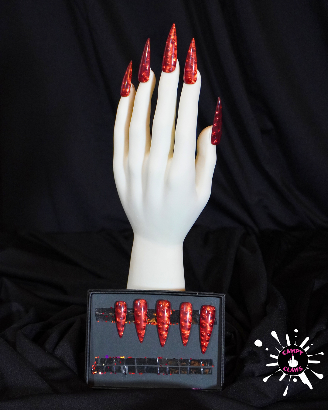 3D Encased Red Droplet Stilettos (2 Inch)