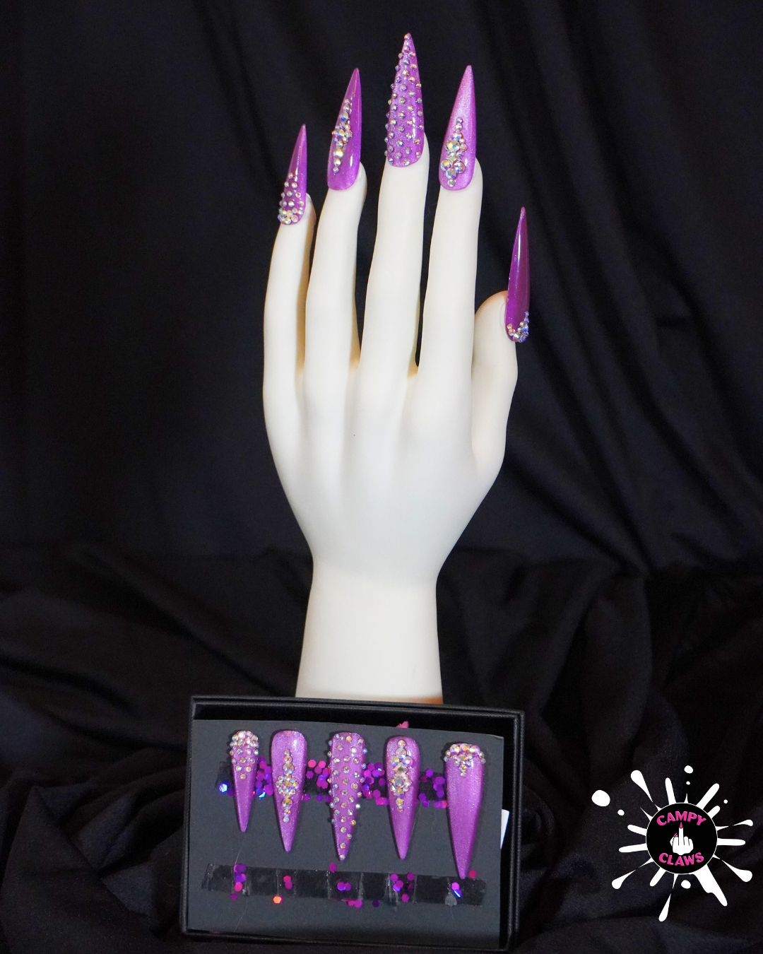 Stoned Purple Chrome Stilettos (2 inch)